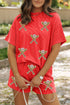 Home Run Style Sequin Baseball Patch Corded Two Piece Short Set